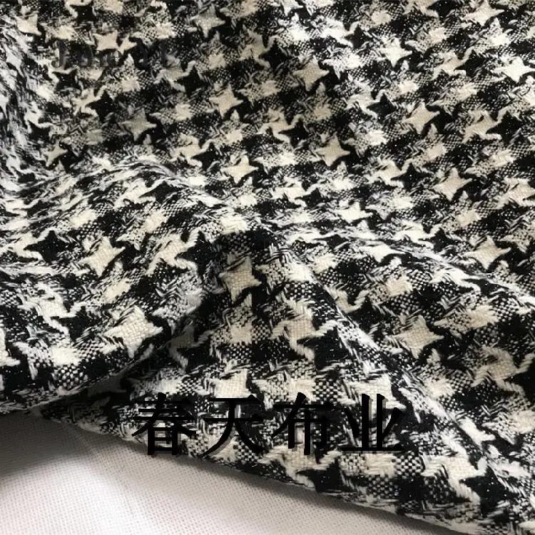 JaneYU High-grade Autumn And Winter Thick Bright Silk Kiwi Plaid Cloth Overcoat British Wool Woolen Fragrant Fabrics | Дом и сад
