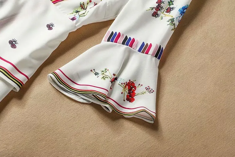Новое модное дизайнерское летнее платье для подиума, женская одежда, элегантные праздничные платья до середины икры с расклешенными рукавами и бисером