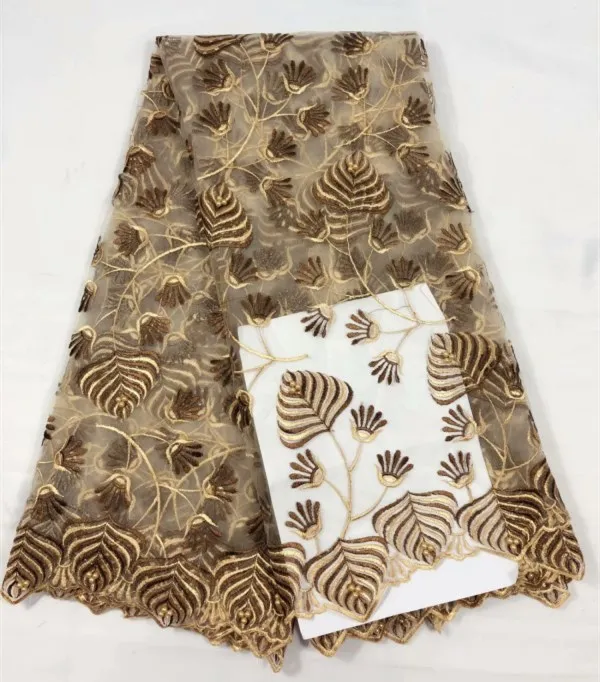 African lace fabric embroidered flower net high quality Nigerian with beaded for wedding dress ju7-2 | Дом и сад