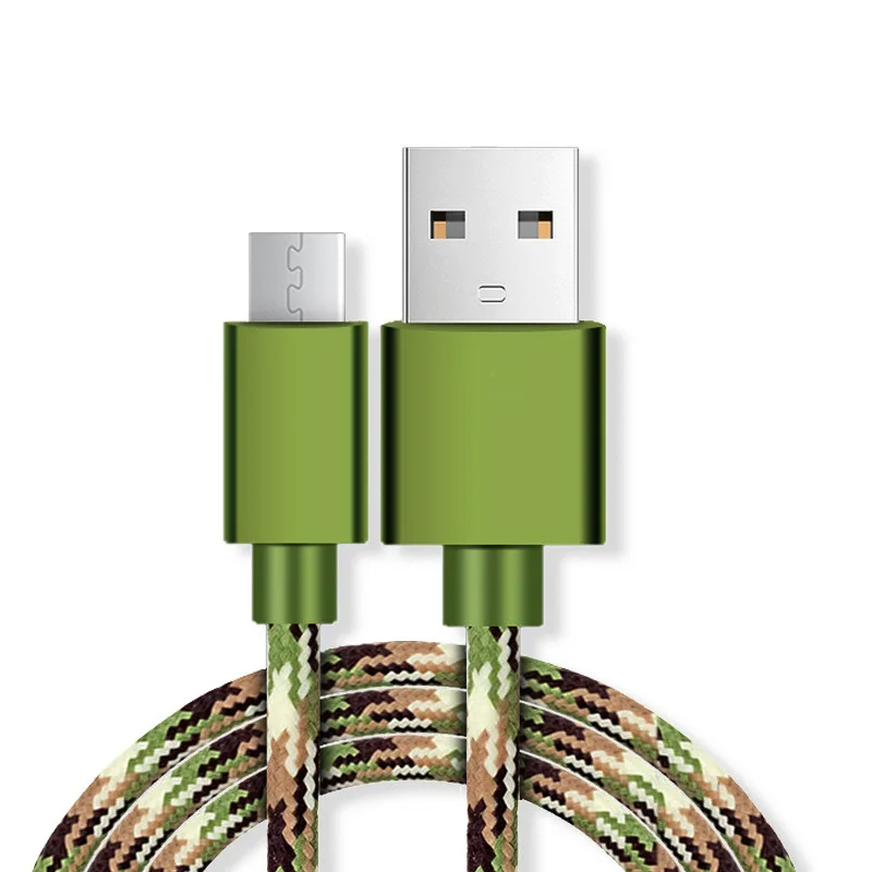 100 шт. в партии 3 фута микро USB кабель для зарядки Камуфляжный дизайн модное