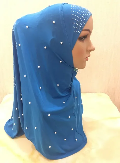 

H1158 latest muslim amira hijab with handmade beads and stones,women's headwrap,fast delivery
