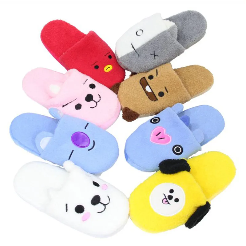 Новый Kpop BTS Bangtan обувь для мальчиков в стиле Q плюшевые тапочки игрушка Pencilcase милые