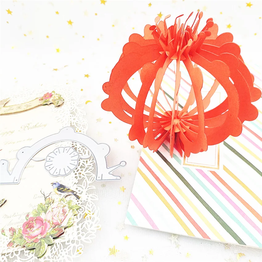 

3D Flowers Color Ball Cutting Dies Embossing Stencil Scrapbook Frame DIY Template Punch Paper Crafts Paper Cards Making