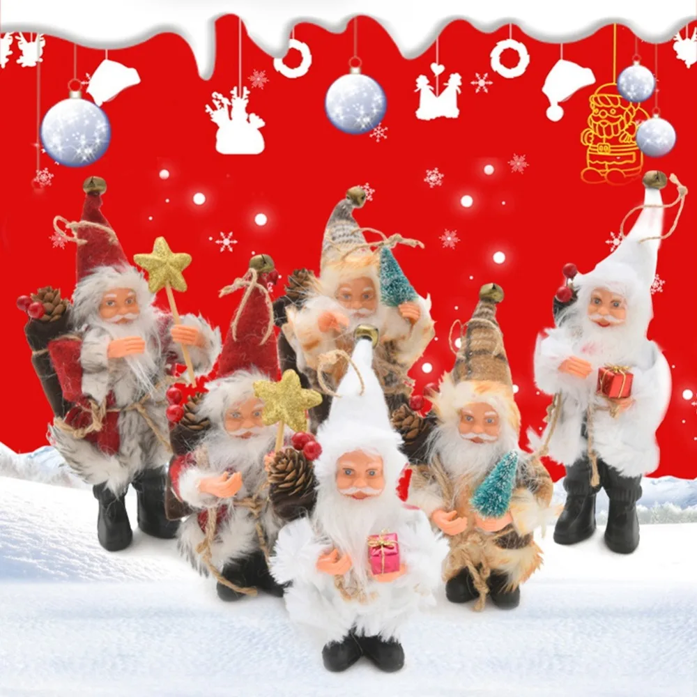 Рождественские украшения navidad для дома стоящая осанка фланелевая кукла Санта