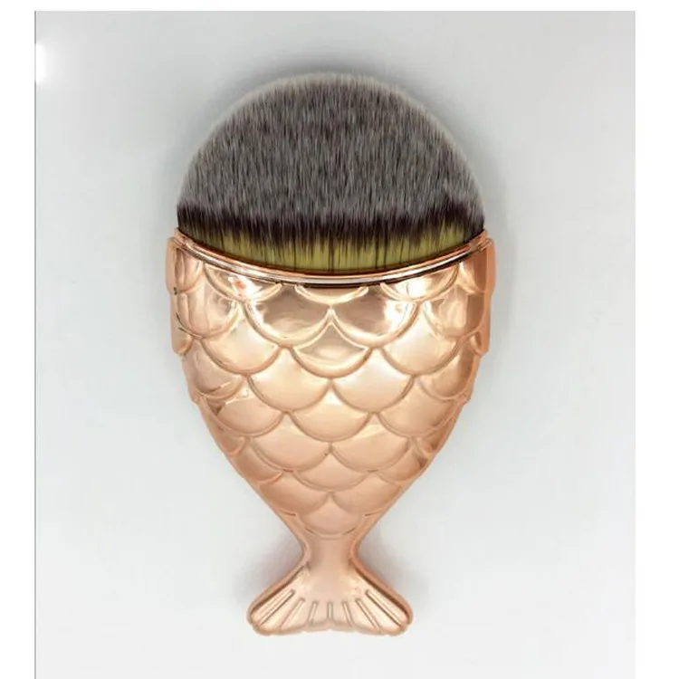 1Pcs Professional Mermaid Shape Makeup Brush Powder Blush Foundation Cosmetic Fish Tools 5 Colors Fishtail Brushes | Красота и