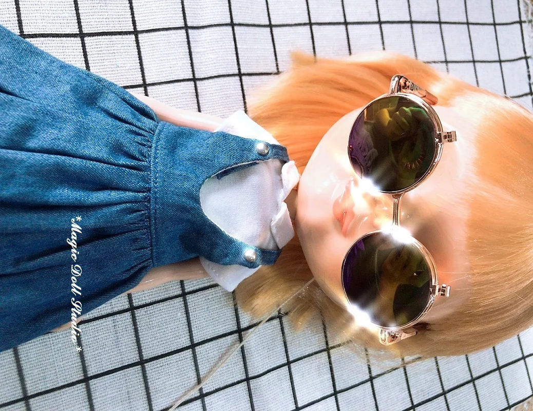 [MG616] 2018 новые очки Neoblythe для кукол #2 слойные Круглые Солнцезащитные с золотой
