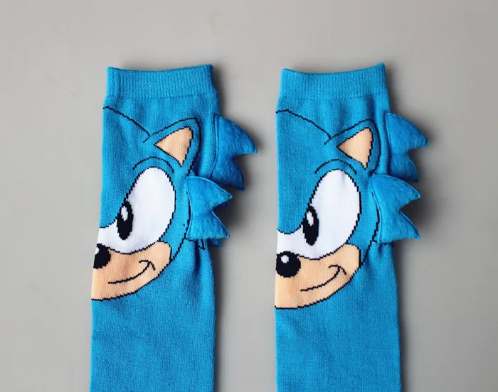 1 пар/лот личность пара носки Sonic зубная щётка мультфильм коттоновые Прошито