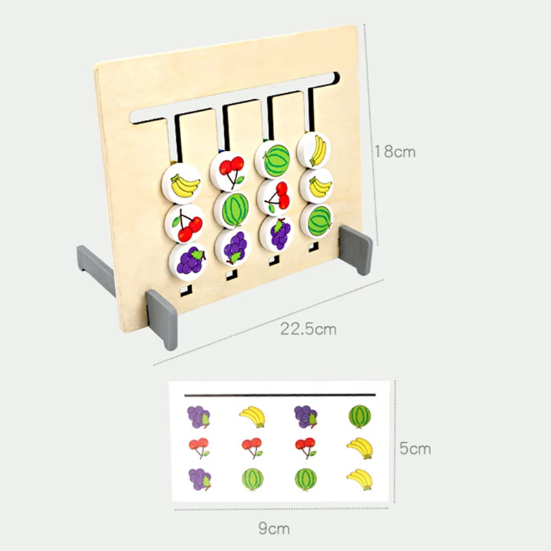 Montessori Wooden Toys Colors And Fruits Double Sided Matching Games Logical Reasoning Training Educational For Children | Игрушки и