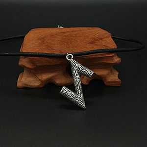 01 DIY пользовательские рунические Подвески ожерелье молотый филиал Futhark кулон викингов Паган готические ювелирные изделия унисекс - Окраска металла: 01