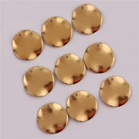 50pcs 15mm copper material wave blank round charm pendant for diy fashion jewelry earring for women necklace jewelry making