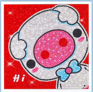 children 19*19cm big size diamond stickers with wooden frame/kids cartoon Diamond painting for DIY handmade educational toys | Игрушки и