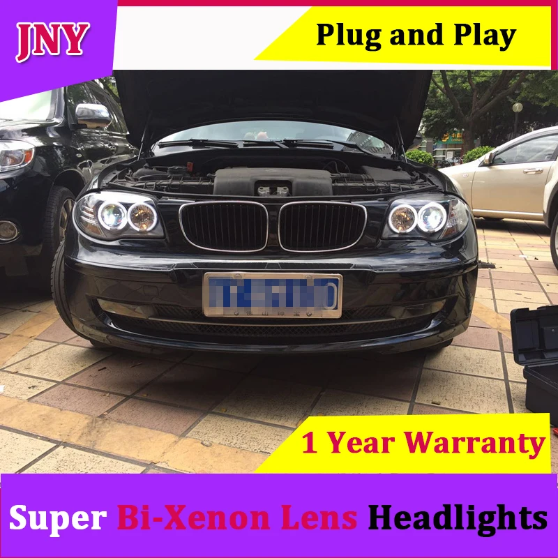 Jny автомобиля фара для BMW E87 2004-2011 120i 130i светодиодный фары H7 ксеноновые линзы