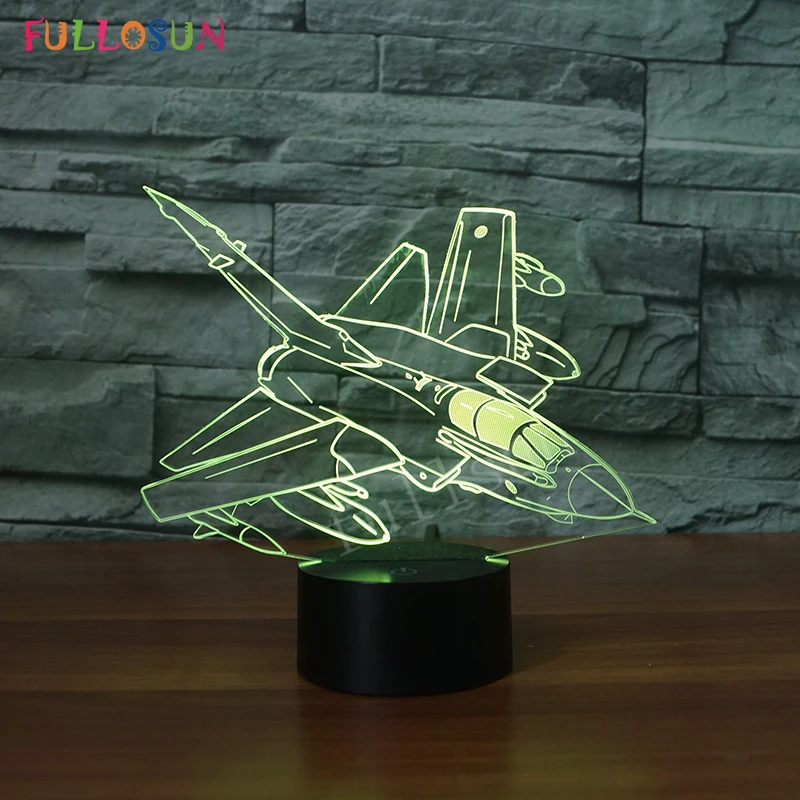 USB лампа Модель самолета Настольная для гостиной декоративный Ночник LED 3D