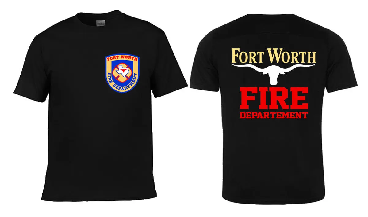 

2019 Summer Hot Sale Men O-Neck T Shirt Fort Worth Fire Departement Logo Men's Black Design T Shirt