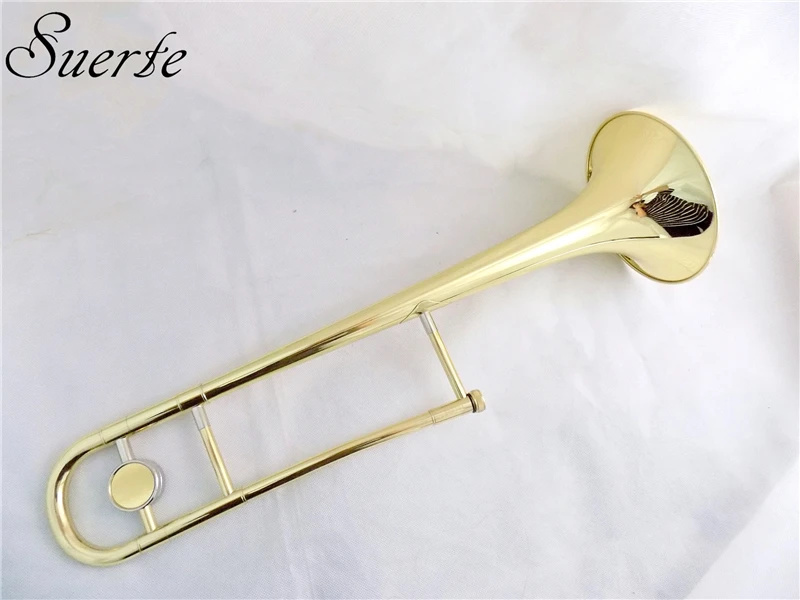 C Key Piston Trombone с корпусом мундштук желтый латунный корпус лак посеребренный