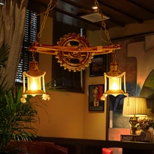 Американский кантри гостиная бамбуковая Подвесная лампа