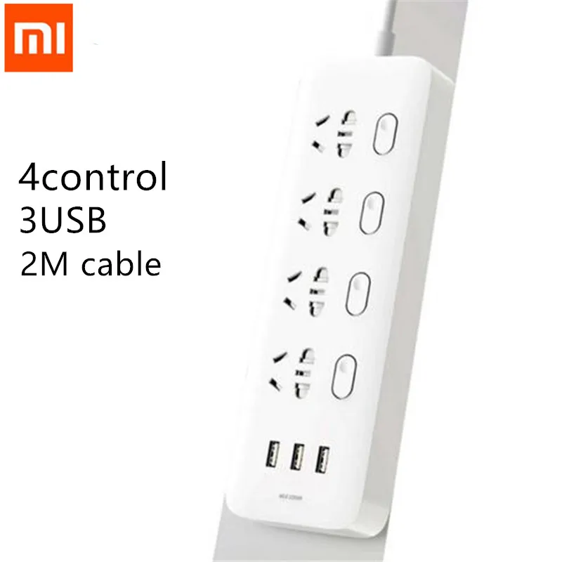 Оригинальный блок питания Xiaomi 4 розетки индивидуальные переключатели управления