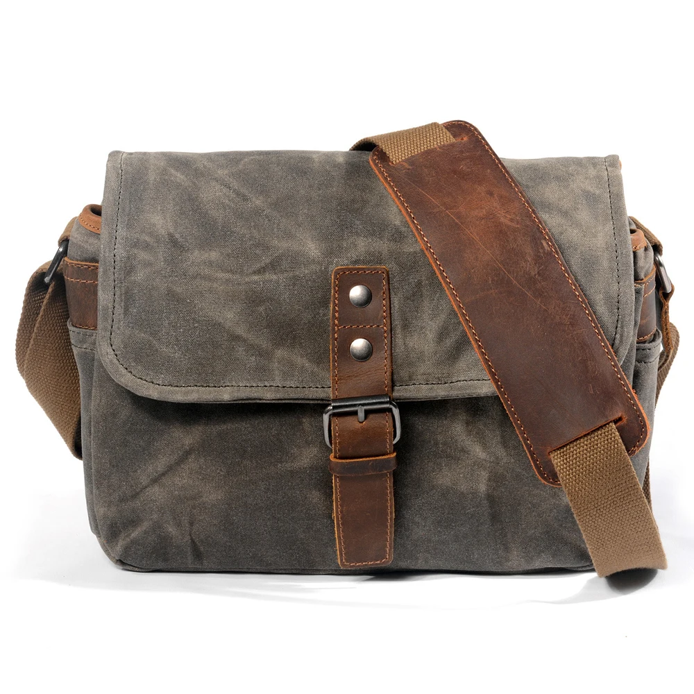 Водонепроницаемый ретро батик холст и воловья кожа фото видео камера сумка