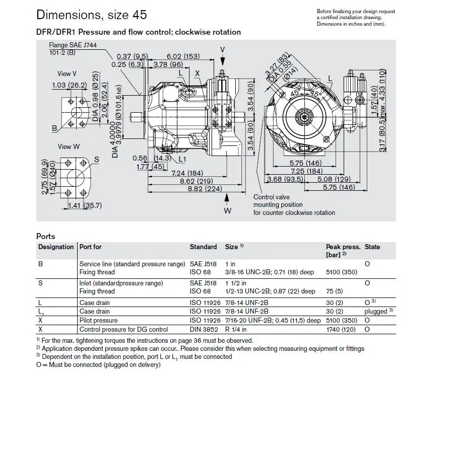 Rexroth A10VSO 45 Axial Piston Variable Pump A10VSO45DR/31R-PPA12N00 High Pressure 28Mpa~35Mpa Plunger Pump