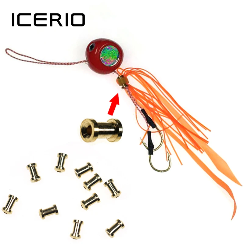 ICERIO 100/500/1000 шт. медные слайдеры снасти аксессуары для снарядов юбки и резиновых