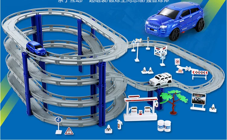 DIY трек 3D гоночный автомобиль трек игрушки Автостоянка сборная железная дорога автомобиль игрушка DIY слот модель игрушки для детей день рождения