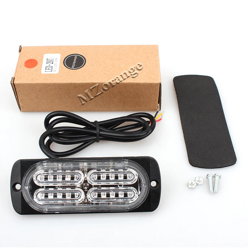MZORANGE 2 шт./пара ультра-тонком высоком Мощность 12 V-24 V 20 светодиодный автомобиль грузовик, можно использовать при аварийной ситуации Strobe Предупреждение мигающий светильник белого цвета-красный, желтый