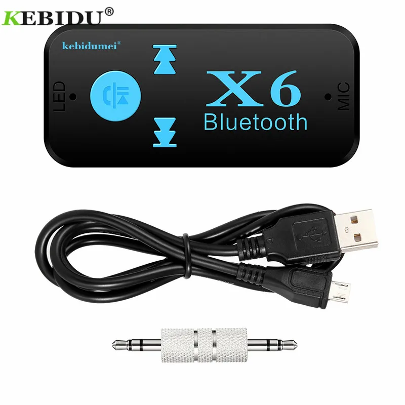 Автомобильный Bluetooth приемник KEBIDU X6 3 5 мм Aux комплект адаптер с поддержкой TF карты