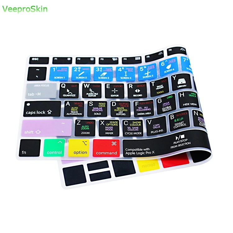 Logic Pro X Shortcuts A1932 Silicone Keyboard Cover Skin for Apple MacBook Newest Air 13" 2018 2019 | Компьютеры и офис