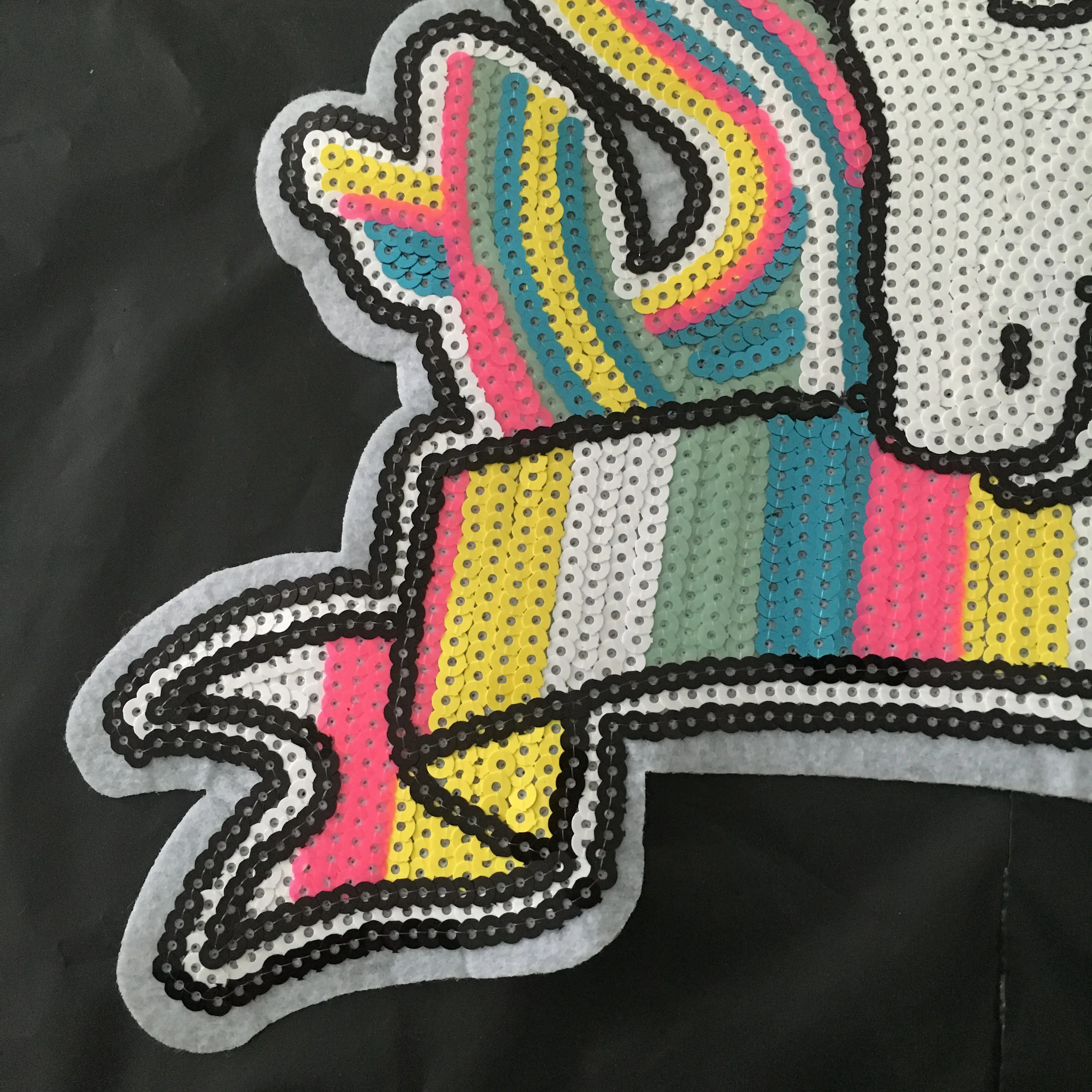 1 шт. большая с блестками нашивки в форме единорога для одежды пришить Красочные