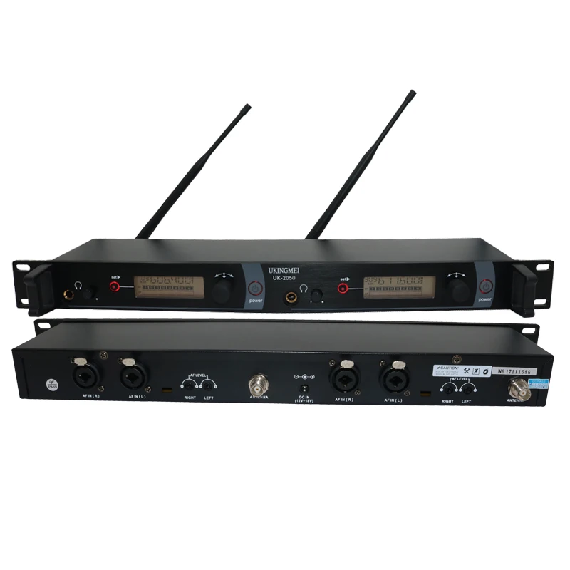 

UKINGMEI UK-2050 Wireless in ear monitor system, sr 2050 iem Personal in-ear stage Monitoring 2 Transmitter 2 Receivers