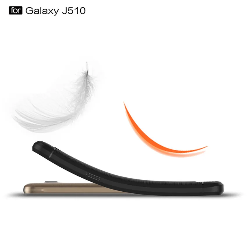 Для Samsung J5 2016 случай углеродного Волокно ультра супер тонкий задняя крышка мягкая