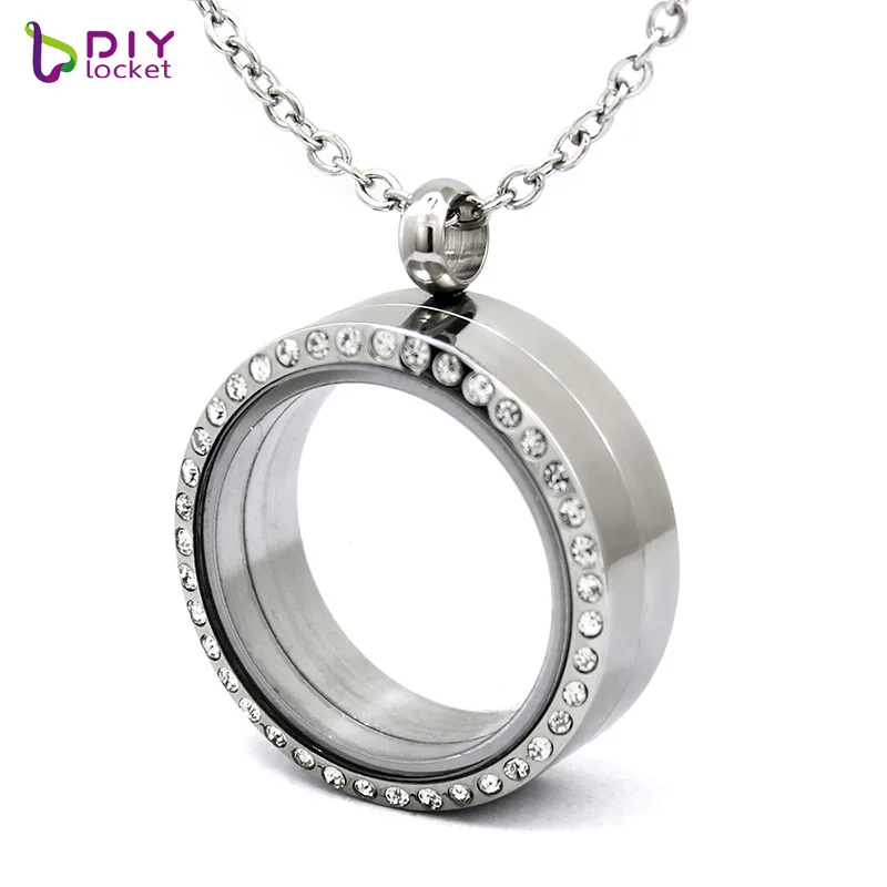 Diylocket 30 мм круглая из нержавеющей стали поворотная стеклянная плавающая
