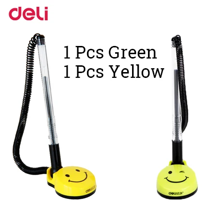 1 pcs green yellow Гелевые, Дели ручка со смайликом с черными чернилами милые канцелярские принадлежности ручка симпатичная Шариковая офисные и школьные принадлежности канцелярские для написания 0,5 мм ручка - Цвет: 1 pcs green yellow
