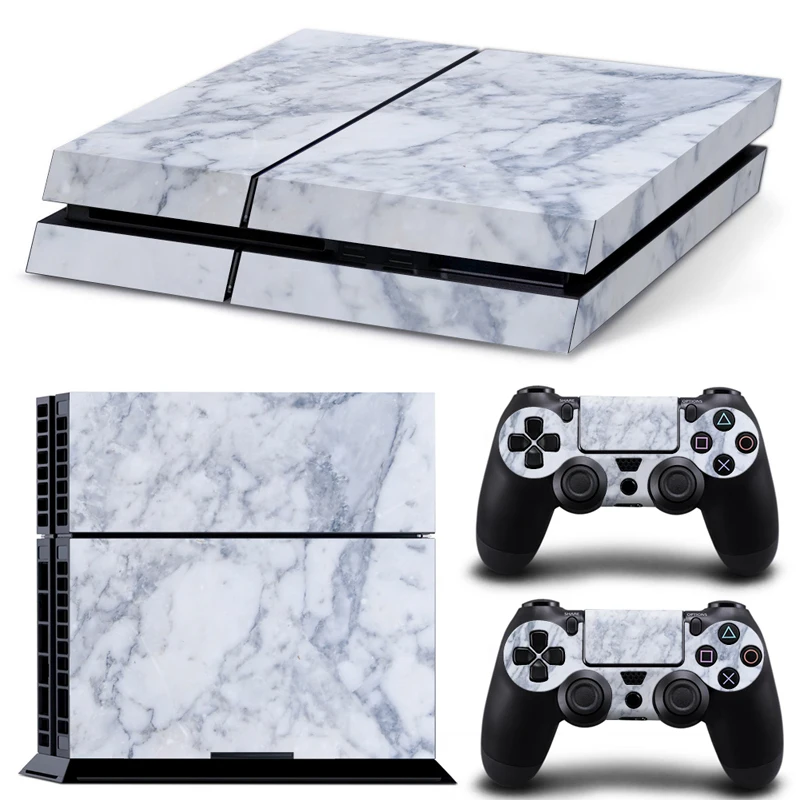 Водостойкая виниловая наклейка OSTSTICKER с мраморными зернами для консоли PS4 и