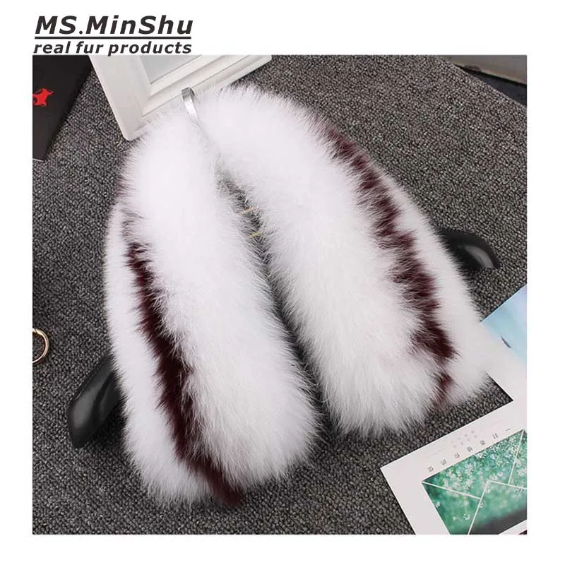 Женский шарф с воротником из натурального Лисьего меха MS. MinShu зимний теплый 100%