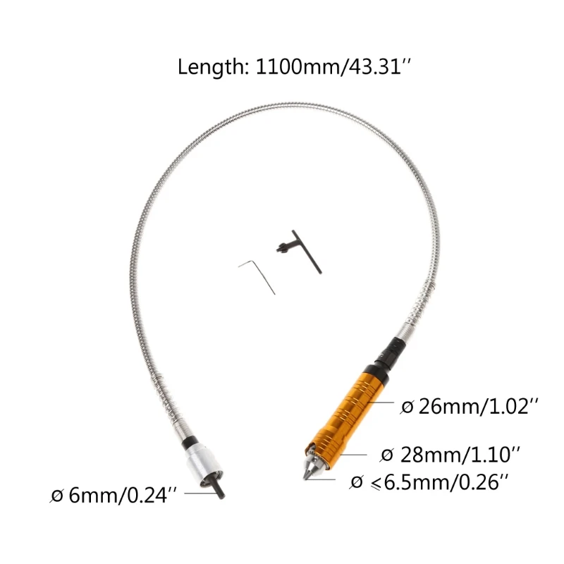 

Aluminum Flexible Flex Shaft with Keyless Chuck Connector for Electric Grinder Power Rotary Tool