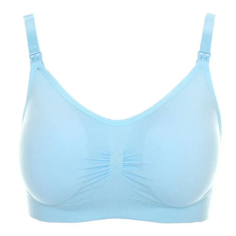 

Womens Front Open Feeding Nursing Bra Wire Free Seamless Maternity Bra Buckle Padded Brassiere Baby Feeding Bra