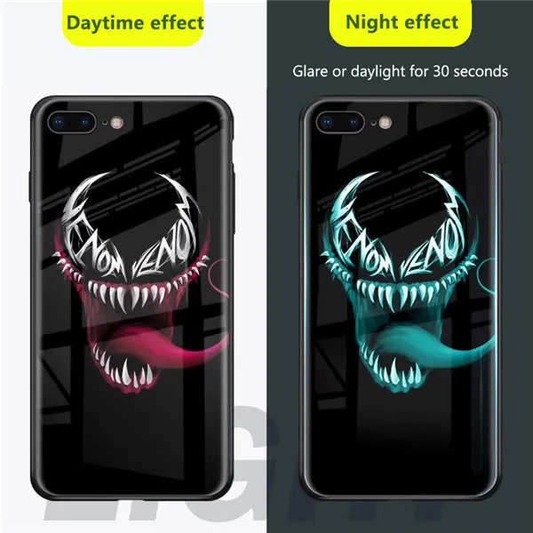 VENOM Чехол из закаленного стекла для iPhone X, XS, MAX, XR, 10, 6 S, 7, 8 Plus, 7 Plus, 8 Plus, 11 PRO, чехол для телефона с Бэтменом - Цвет: VENOM