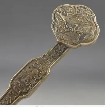 

collecting OLD copper decoration bronze Auspicious Brass China Old Handwork Hammered Crane Exorcism Tool have no shelf
