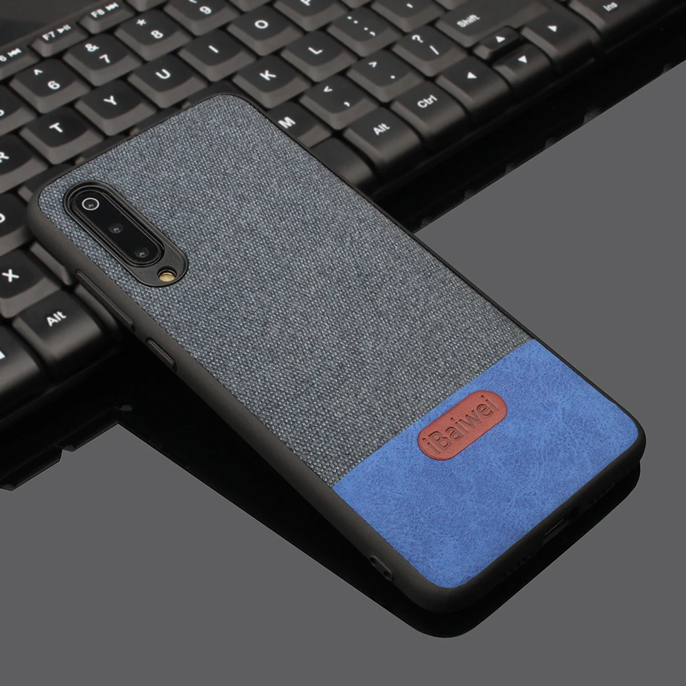 Тканевый чехол для телефона для Xiaomi Mi 9, задняя крышка, роскошный силиконовый защитный чехол с краями, Xiaomi Mi 9 SE, чехол, не скользит