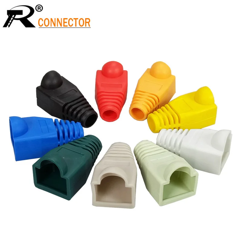 100 шт./лот коннектор крышки RJ45 CAT5E CAT6 штекер Ethernet сетевой кабель растяжение
