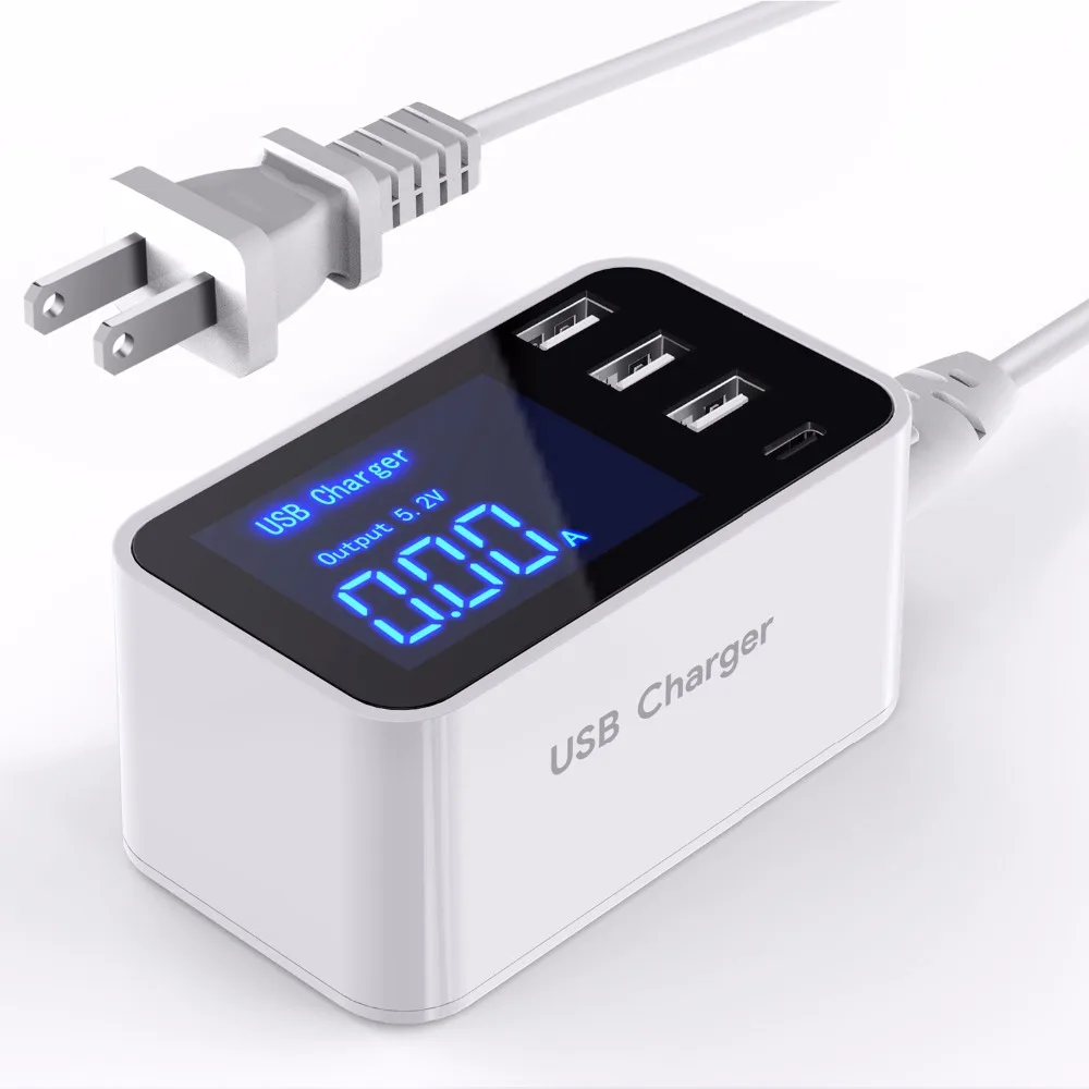 5V 3.5A(Max)Multi Port LED Display 3Port USB Charger Hub with Type C Charging Adapter for Mobile Phone,Ipad and More USB Device
5V 3.5A(Max)Multi Port LED Display 3Port USB Charger Hub with Type C Charging Adapter for Mobile Phone,Ipad and More USB Device