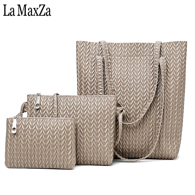 Комплект из 3 предметов/женские Сумки Тканые Сумка женская большая емкость