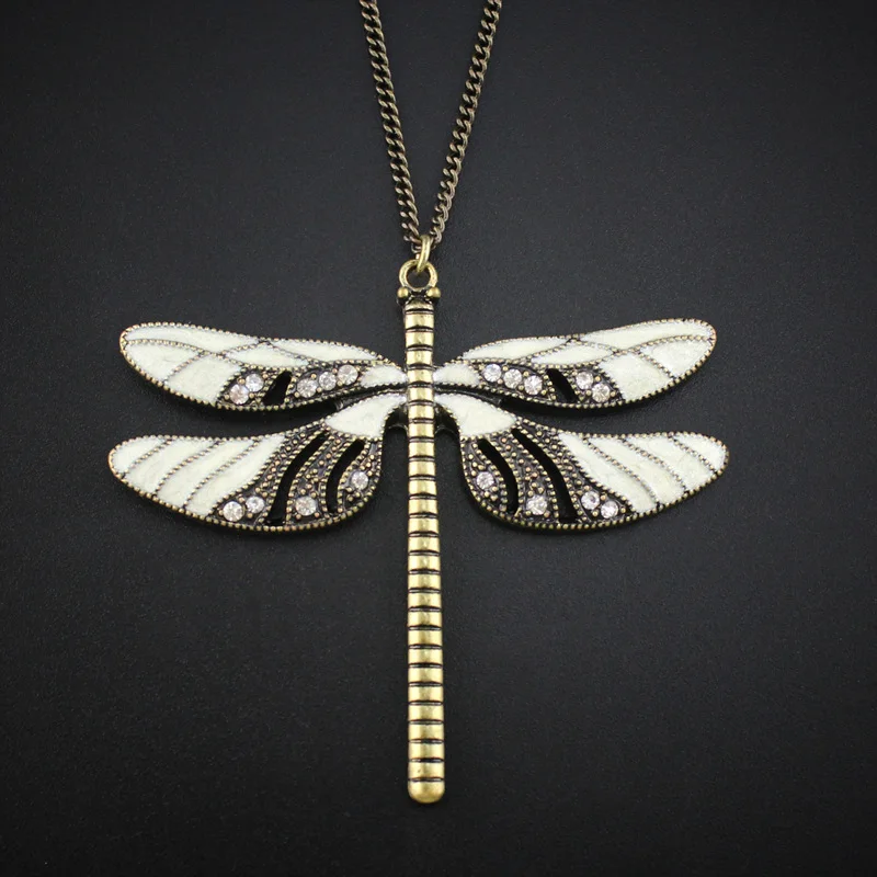 Trusta 2018 New Women Jewelry Vintage Bronze Dragonfly 2.2&quotX2.0&quot Pendant Long Necklace 0EBU Free Shipping | Украшения и