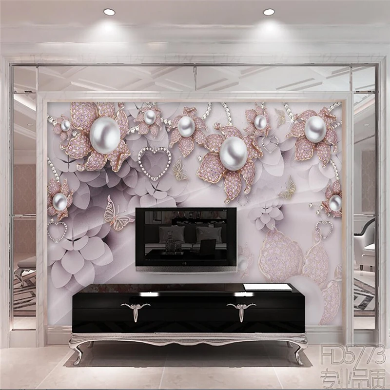 Обои на заказ 3D фотообои изысканные роскошные ювелирные украшения цветы