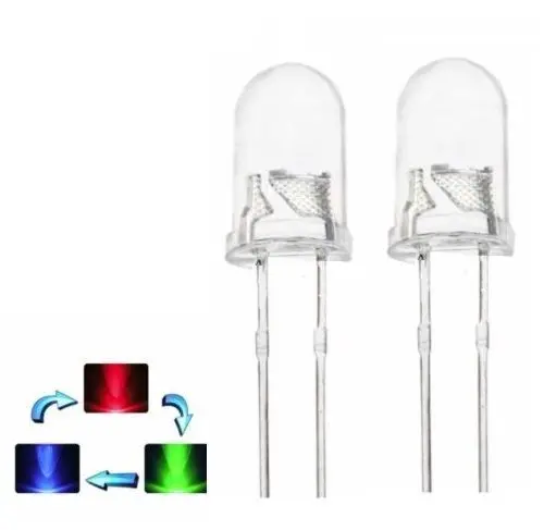 

20Pcs LED RGB Rainbow FAST flash 2-PINS F5 5MM Super Bright Bulb Lamp