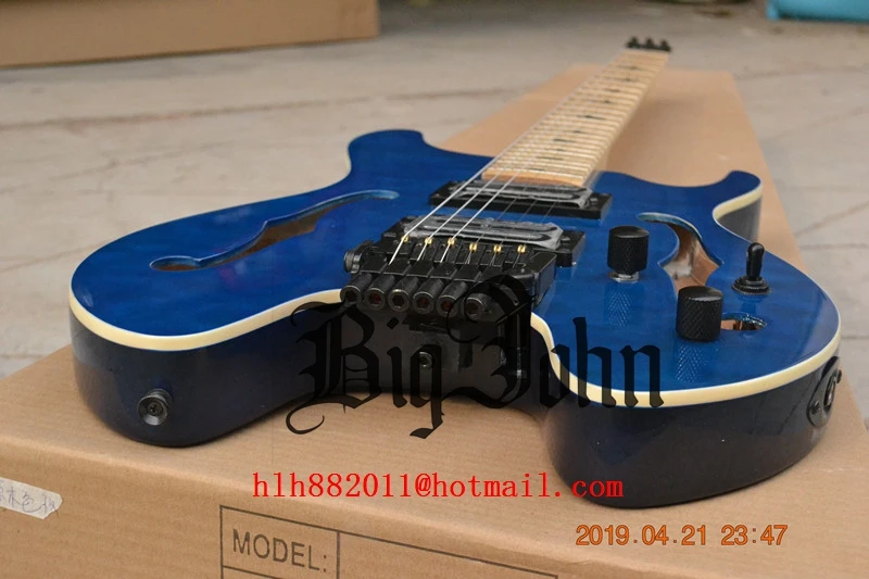 Новая безголовая электрогитара, клен гриф корпус из красного дерева,, Fretted f hole guitar 174
