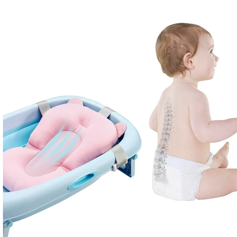 Baby Bathing Pad Shower Bath Tub Pad Seat Support Mat Foldable Infant Anti-Slip Soft Bathtub Pillow Newborn Seat Cushion tub pad
