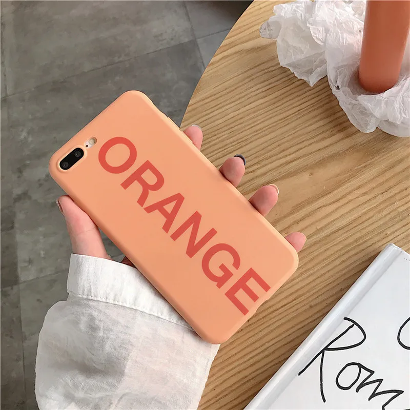 Простой Оранжевый Зеленый чехол для iPhone 7 XS MAX X 8 6 6s Plus мягкий силиконовый простой