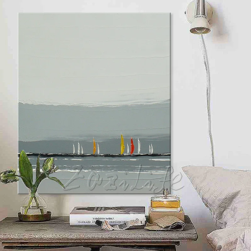 Ручная роспись холст картины маслом дешевые большая лодка современная